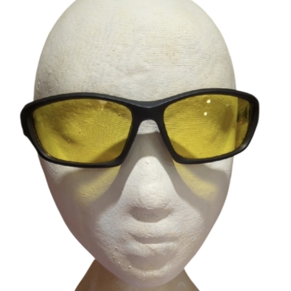 Black Rim Sport Wrap Motorcycle Riding Glasses